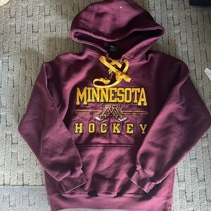 Minnesota hockey burgundy embroidered sweatshirt hoodie